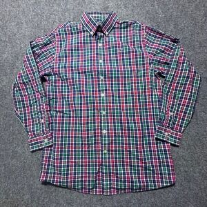 Vineyard Vines Kids Whale Shirt Long Sleeve Plaid Button Down Size L 16-18